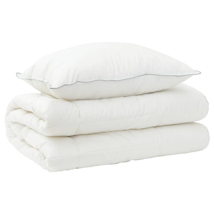 Dyne- og puddesæt 2 stk. 152x203 cm 4 årstider 300 GSM Uld Hvid