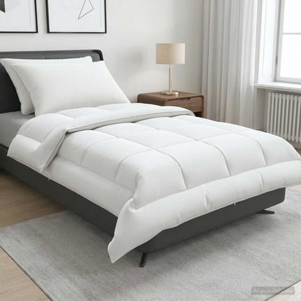 Dyne- og puddesæt 3 stk. 135x220 cm Sommer 140 GSM Uld Hvid