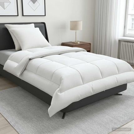 Dyne- og puddesæt 3 stk. 155x220 cm Sommer 140 GSM Uld Hvid