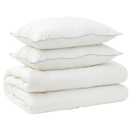 Dyne- og puddesæt 3 stk. 135x220 cm 4 årstider 220 GSM Uld Hvid