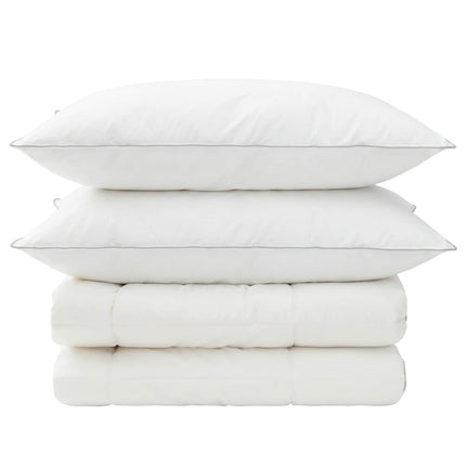 Dyne- og puddesæt 3 stk. 200x220 cm 4 årstider 220 GSM Uld Hvid