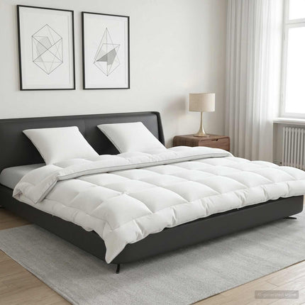 Dyne- og puddesæt 3 stk. 200x220 cm 4 årstider 350 GSM Uld Hvid