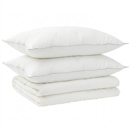 Dyne- og puddesæt 3 stk. 200x220 cm Sommer 200 GSM Uld Hvid