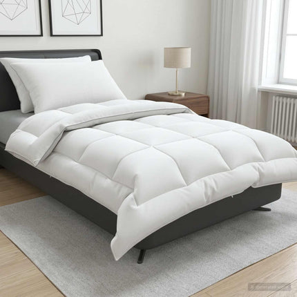 Dyne- og puddesæt 3 stk. 135x220 cm Vinter 450 GSM Uld Hvid