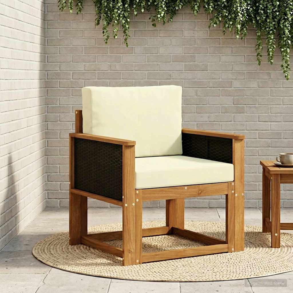 Udendørs Mellem Sofa Massivt Akacietræ Naturfarvet
