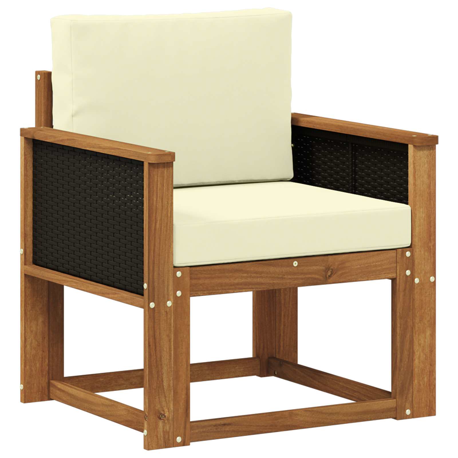 Udendørs Mellem Sofa Massivt Akacietræ Naturfarvet
