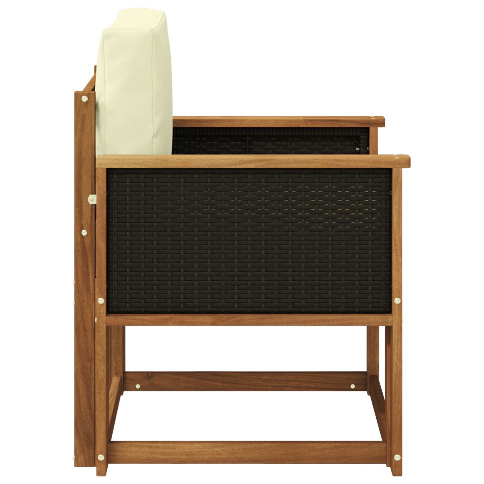 Udendørs Mellem Sofa Massivt Akacietræ Naturfarvet