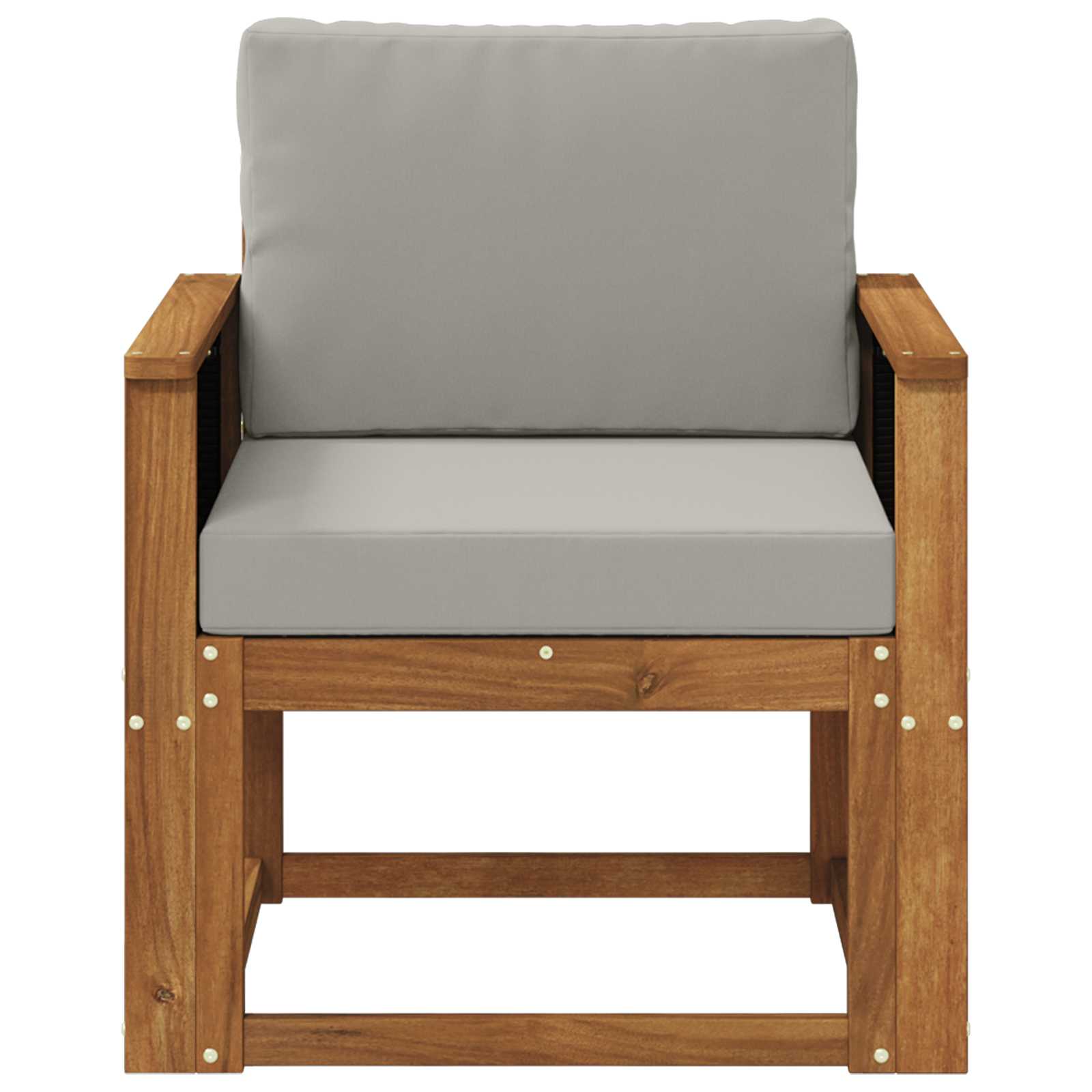 Udendørs Mellem Sofa Massivt Akacietræ Naturfarvet