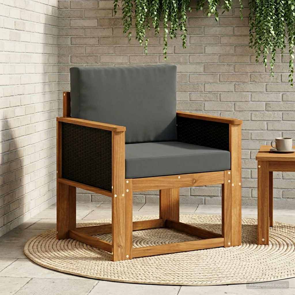 Udendørs Mellem Sofa Massivt Akacietræ Naturfarvet