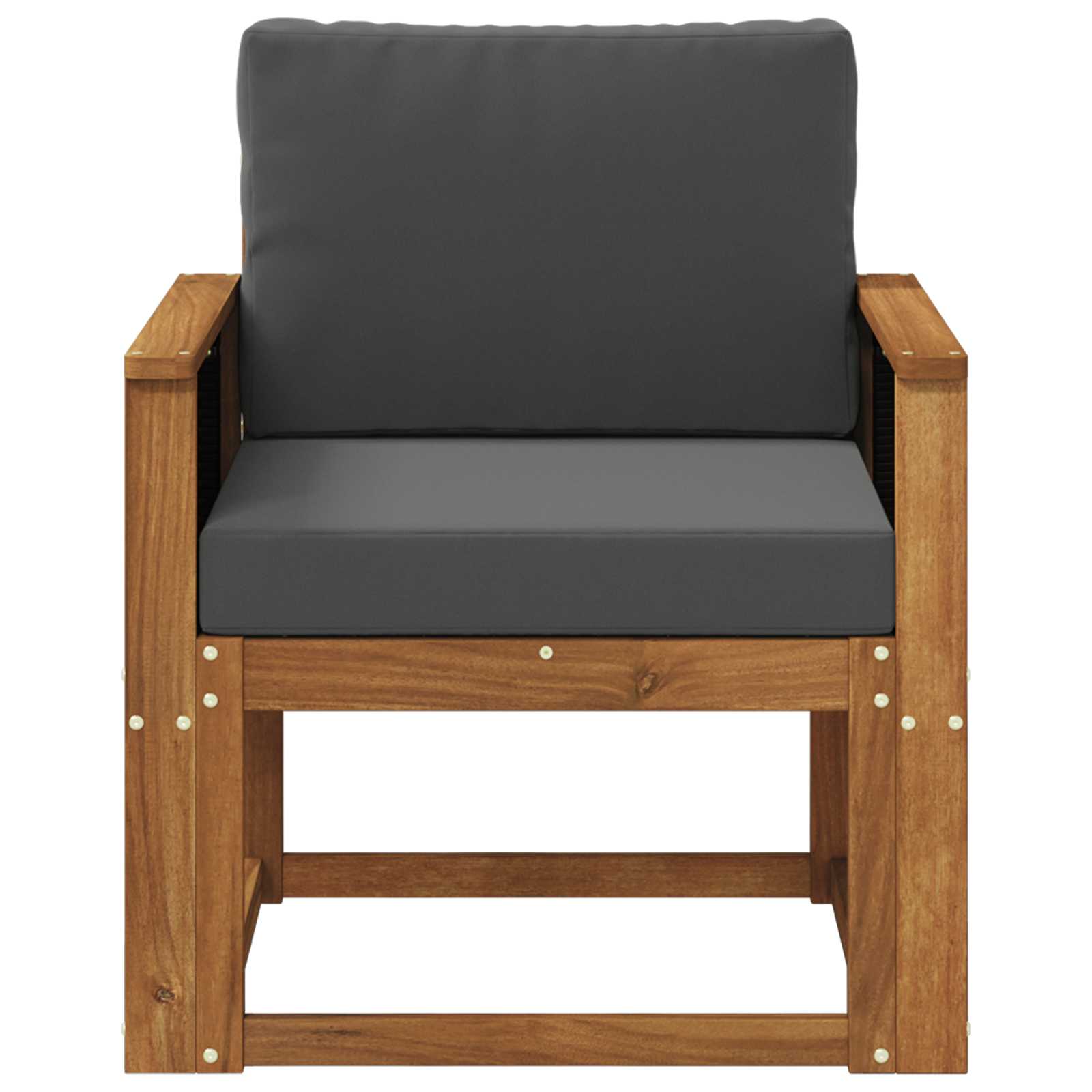 Udendørs Mellem Sofa Massivt Akacietræ Naturfarvet