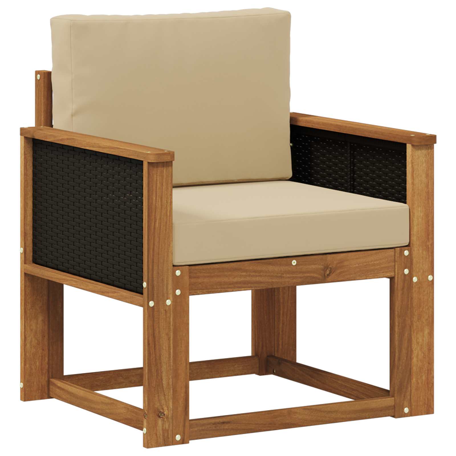 Udendørs Mellem Sofa Massivt Akacietræ Naturfarvet