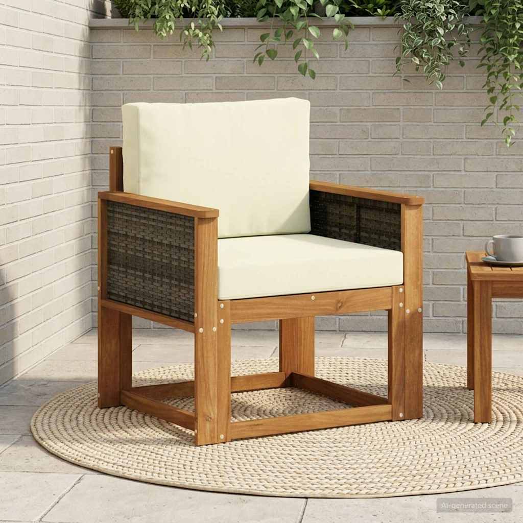 Udendørs Mellem Sofa Massivt Akacietræ Naturfarvet
