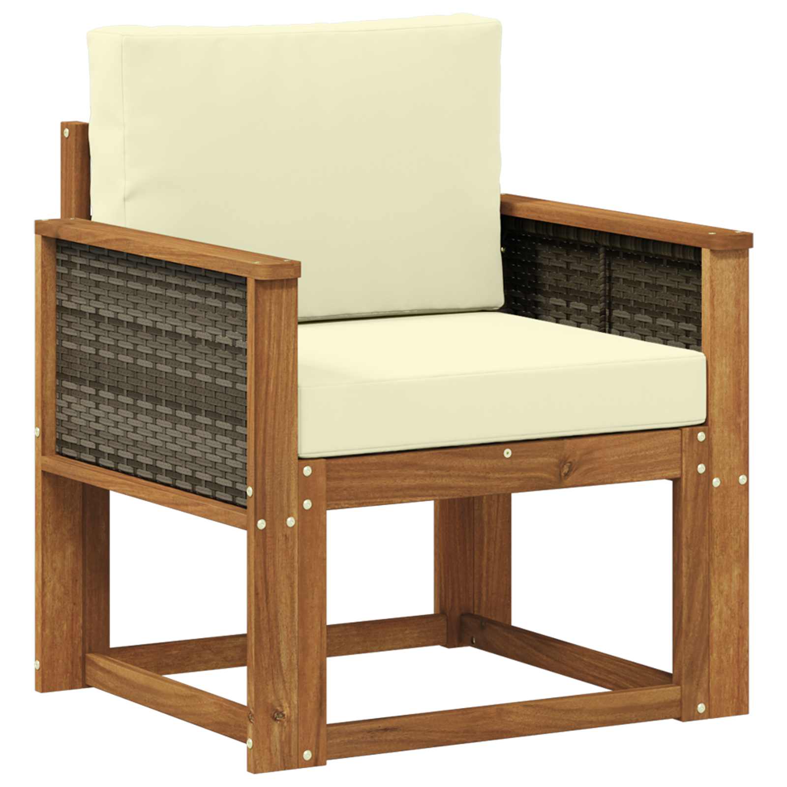 Udendørs Mellem Sofa Massivt Akacietræ Naturfarvet