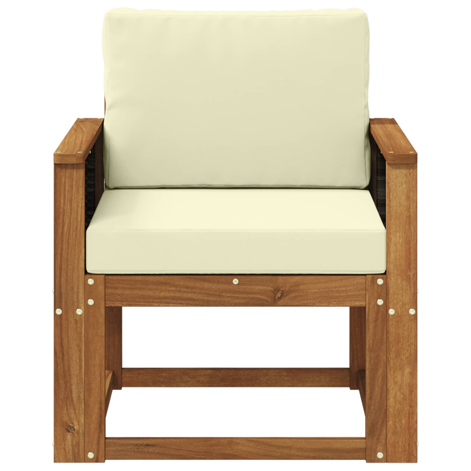 Udendørs Mellem Sofa Massivt Akacietræ Naturfarvet