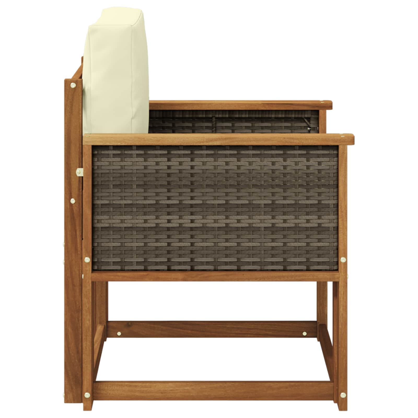Udendørs Mellem Sofa Massivt Akacietræ Naturfarvet