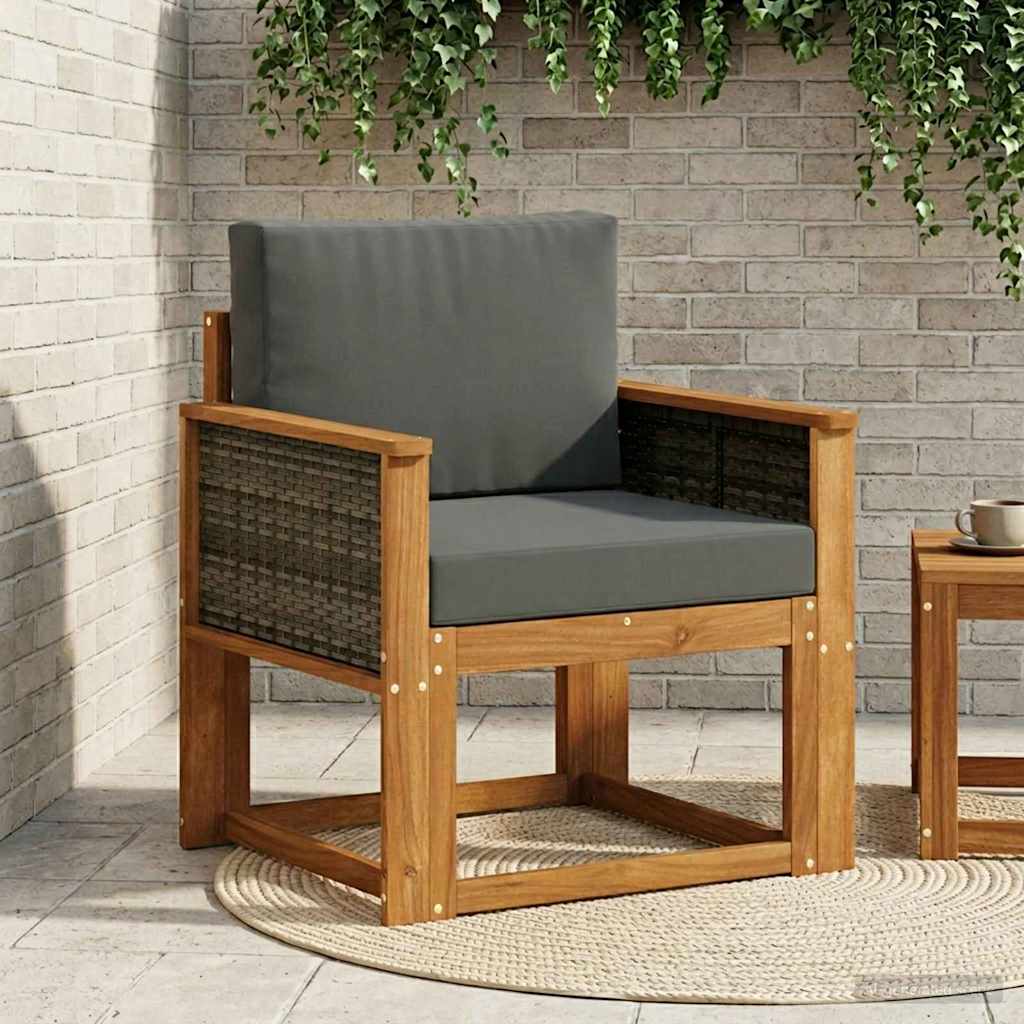 Udendørs Mellem Sofa Massivt Akacietræ Naturfarvet