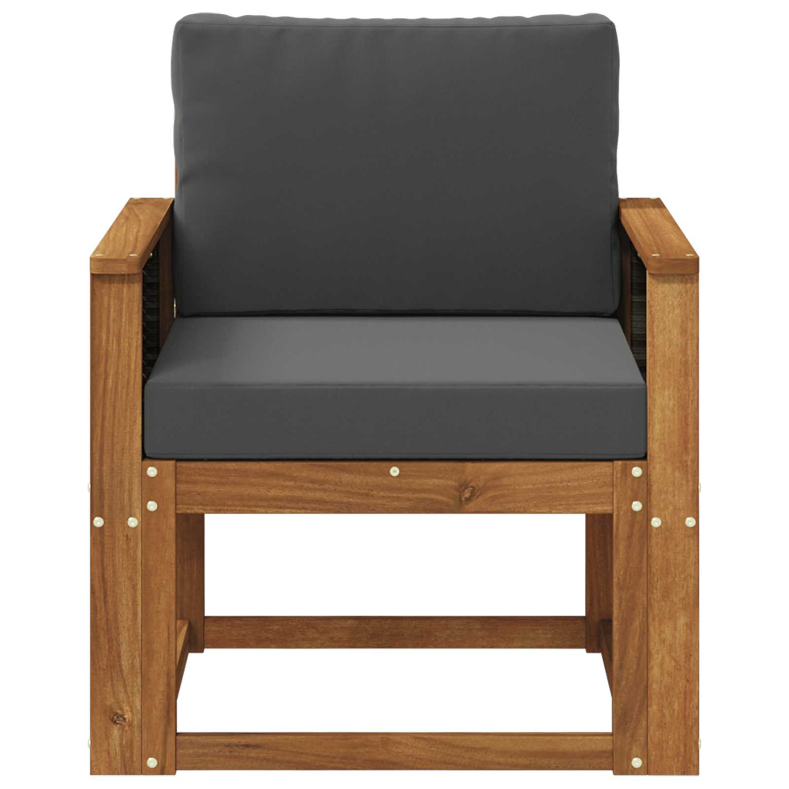 Udendørs Mellem Sofa Massivt Akacietræ Naturfarvet
