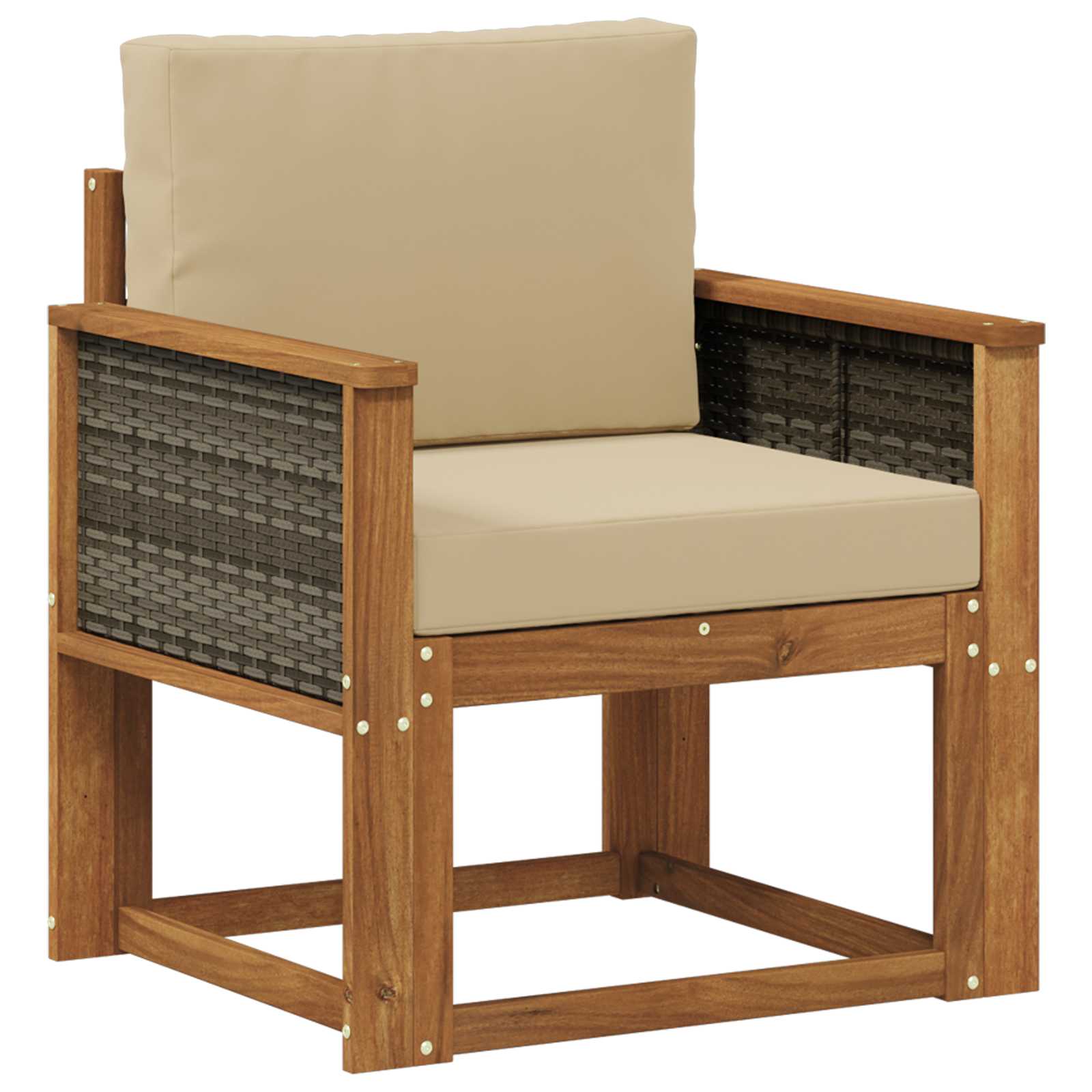 Udendørs Mellem Sofa Massivt Akacietræ Naturfarvet