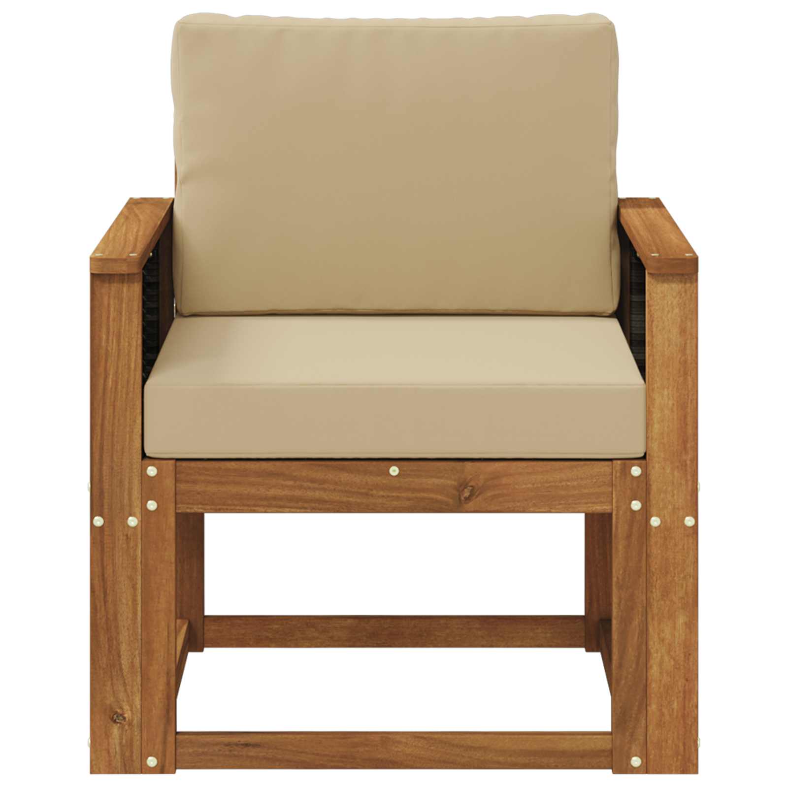 Udendørs Mellem Sofa Massivt Akacietræ Naturfarvet