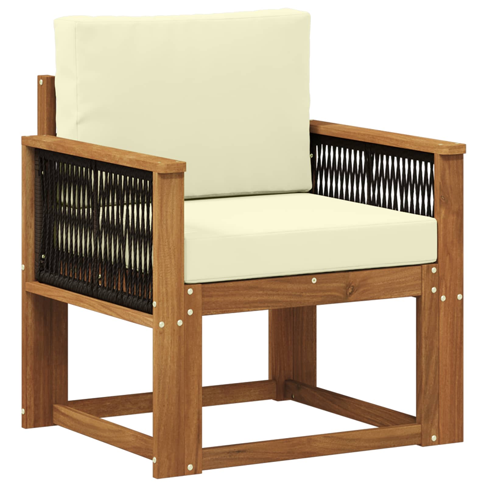 Udendørs Mellem Sofa Massivt Akacietræ Naturfarvet
