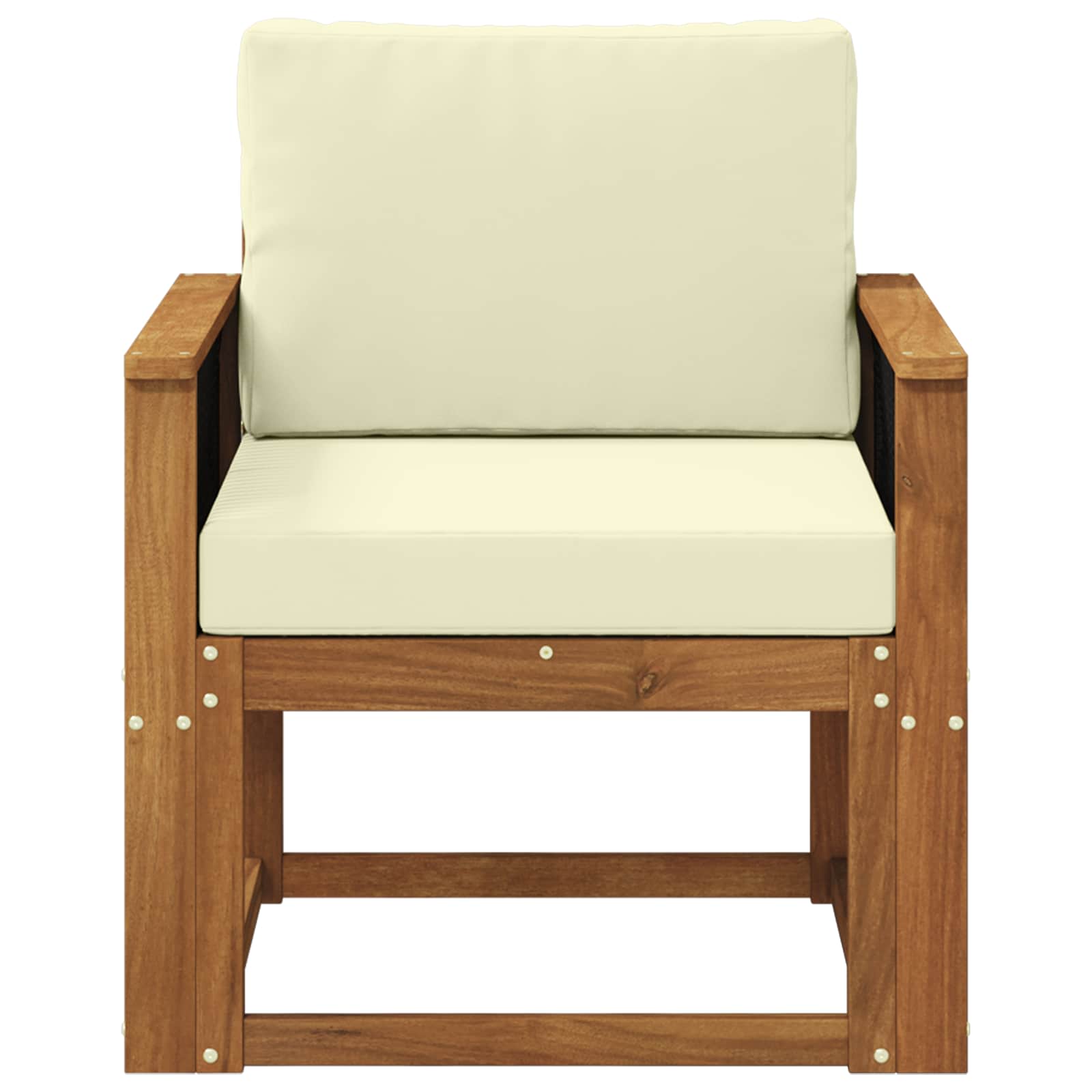 Udendørs Mellem Sofa Massivt Akacietræ Naturfarvet