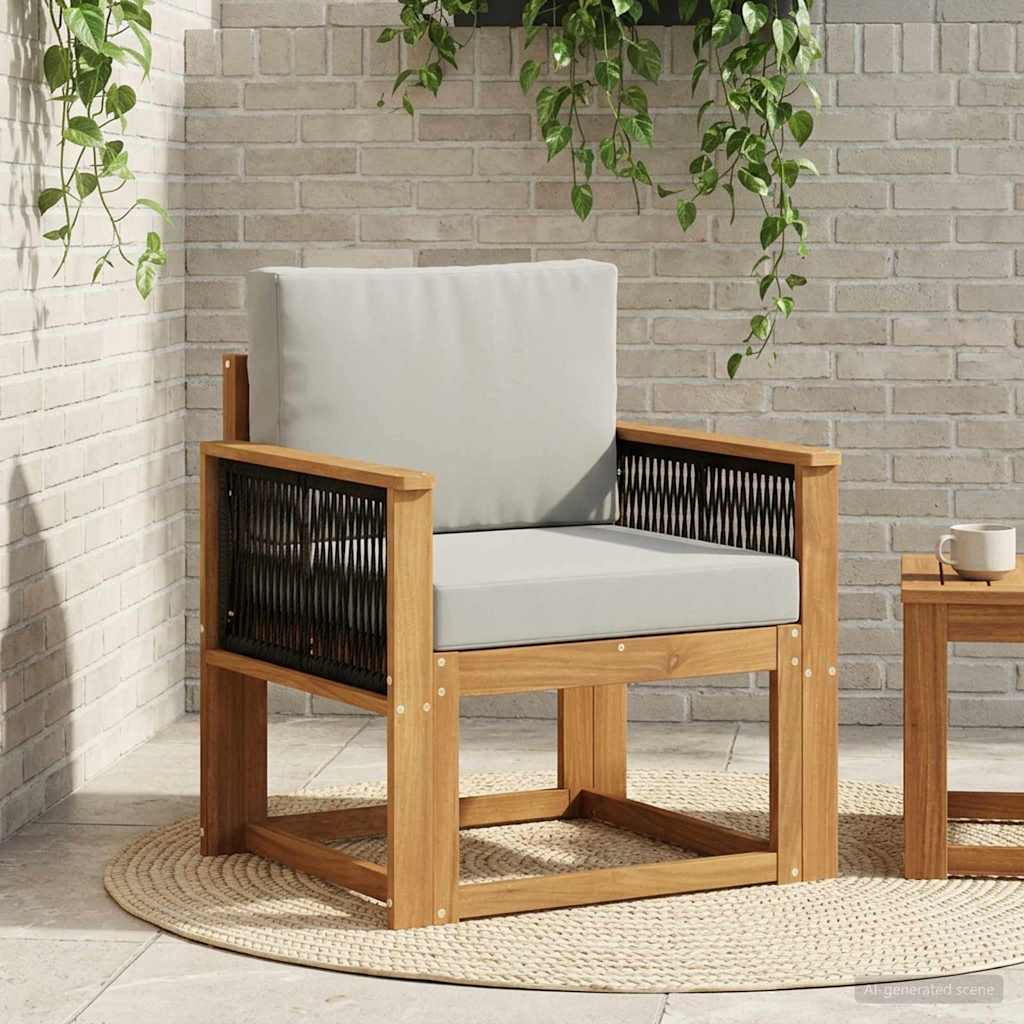 Udendørs Mellem Sofa Massivt Akacietræ Naturfarvet