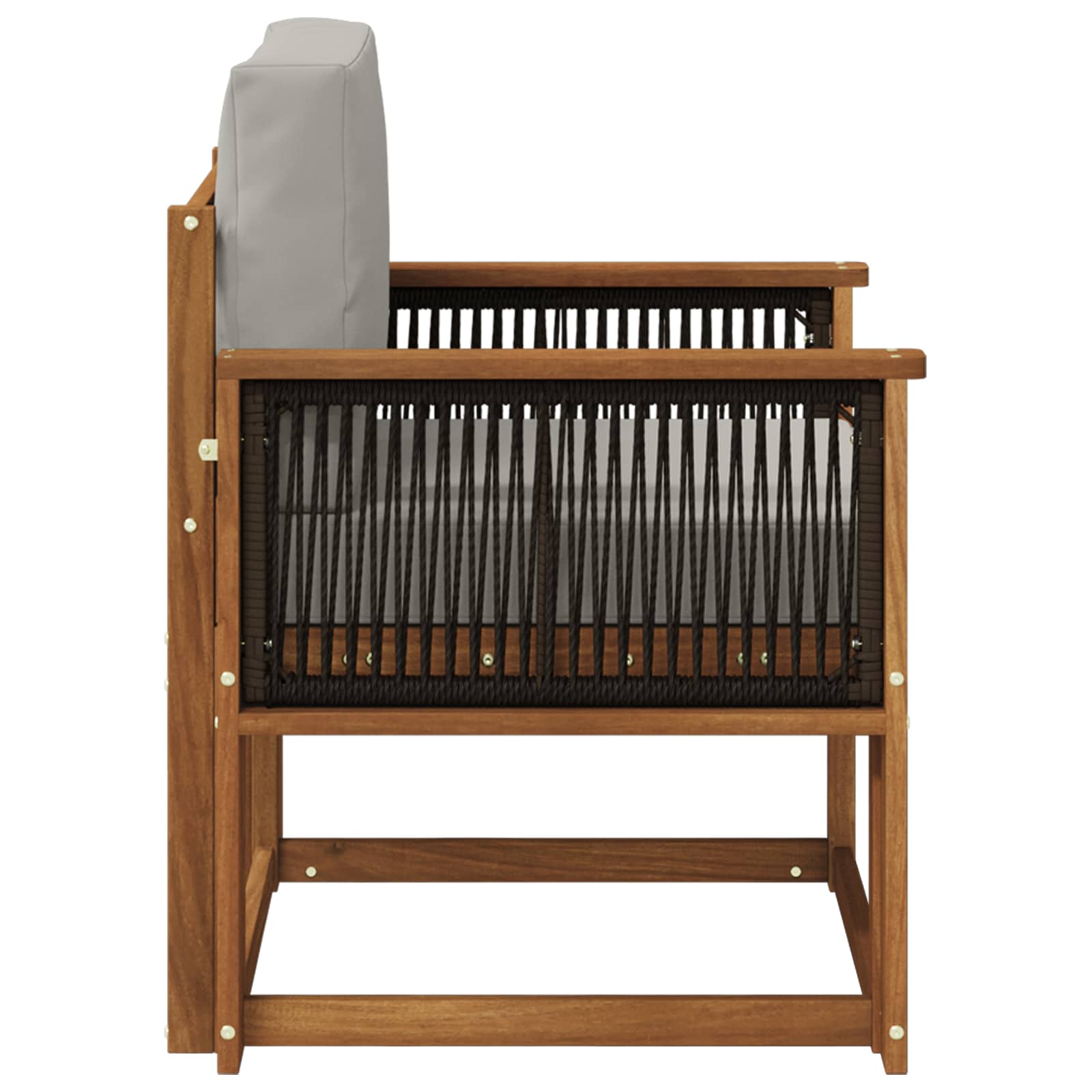 Udendørs Mellem Sofa Massivt Akacietræ Naturfarvet