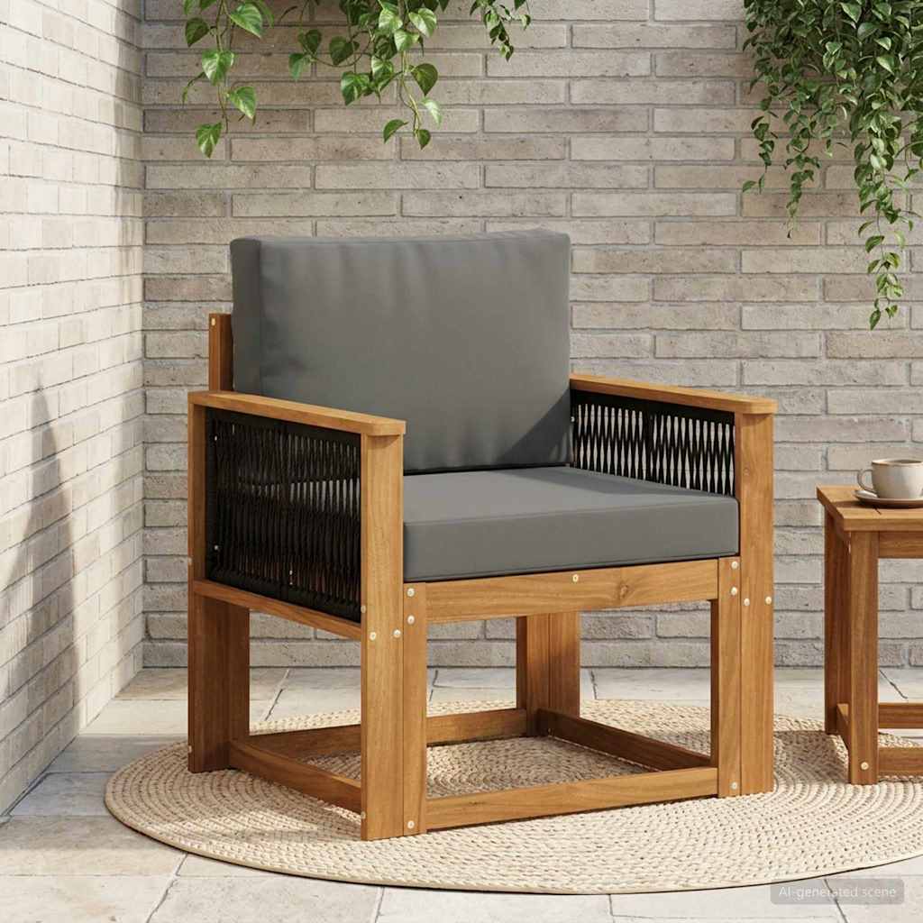 Udendørs Mellem Sofa Massivt Akacietræ Naturfarvet