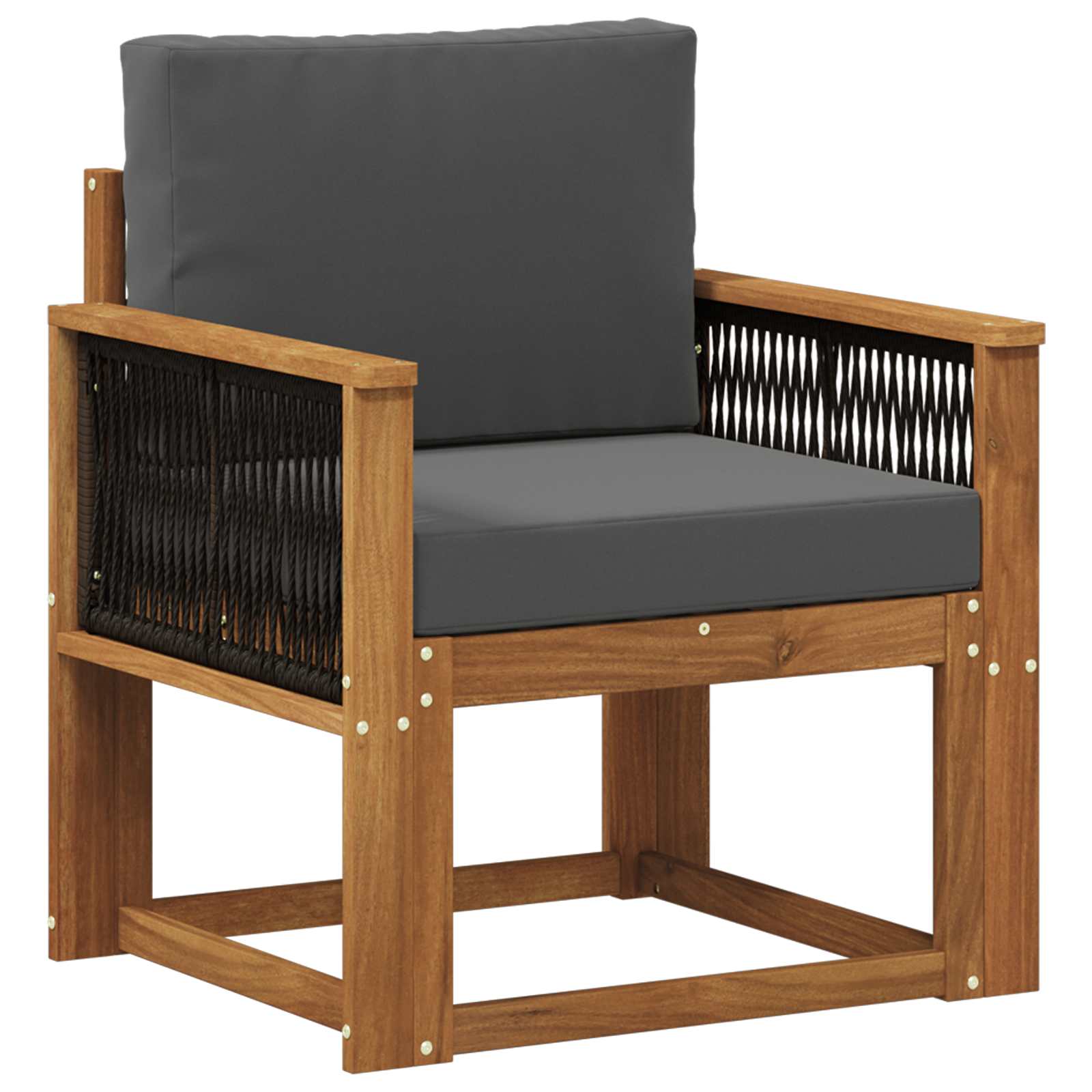 Udendørs Mellem Sofa Massivt Akacietræ Naturfarvet