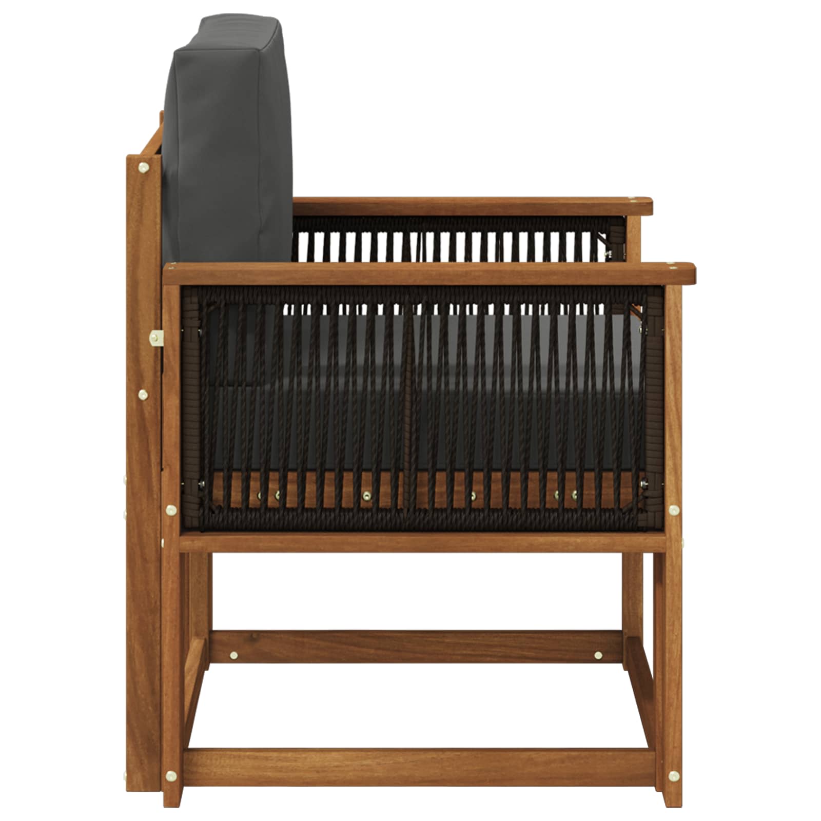 Udendørs Mellem Sofa Massivt Akacietræ Naturfarvet