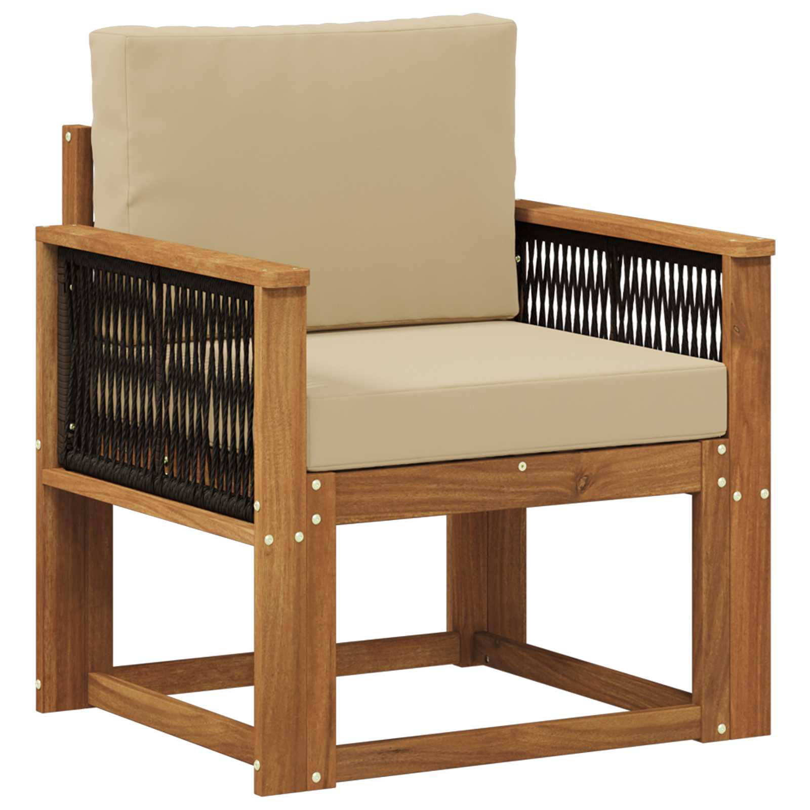 Udendørs Mellem Sofa Massivt Akacietræ Naturfarvet