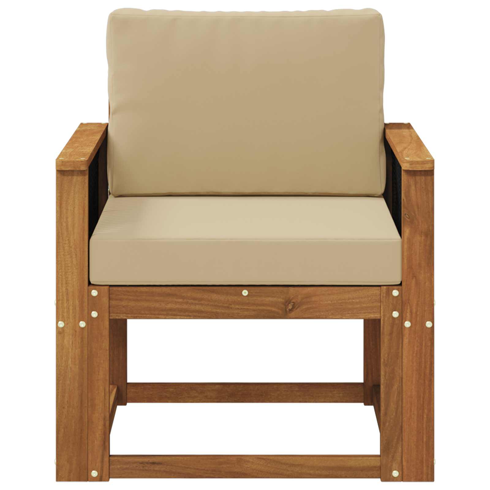 Udendørs Mellem Sofa Massivt Akacietræ Naturfarvet