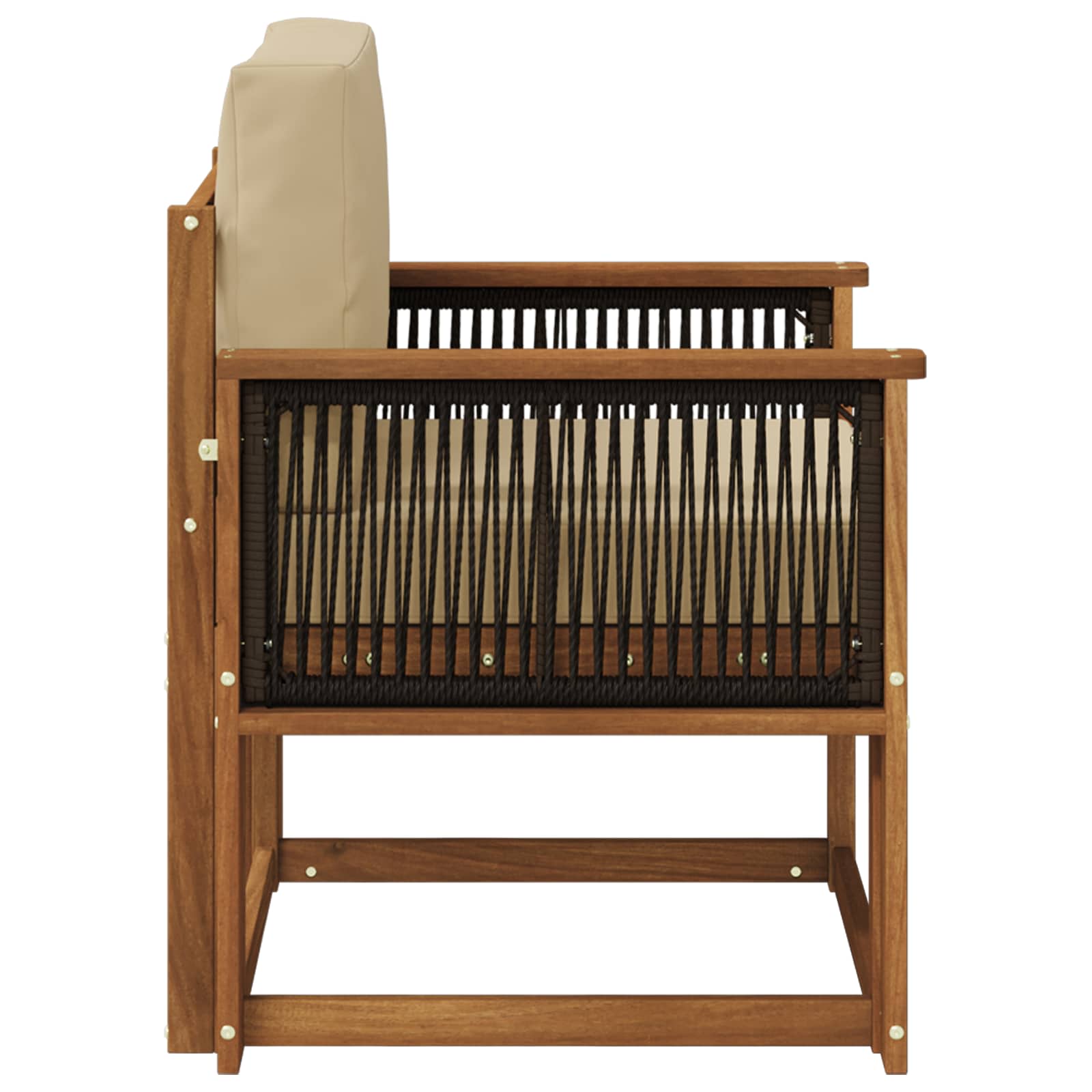 Udendørs Mellem Sofa Massivt Akacietræ Naturfarvet