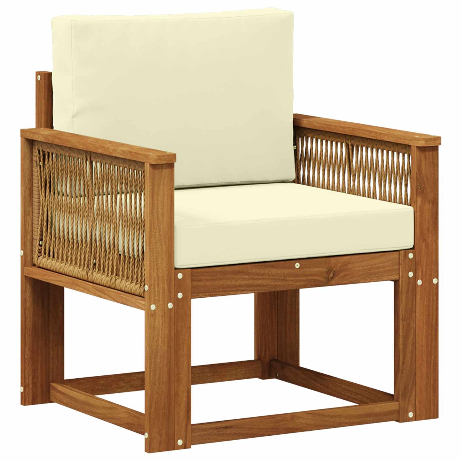 Udendørs Mellem Sofa Massivt Akacietræ Naturfarvet