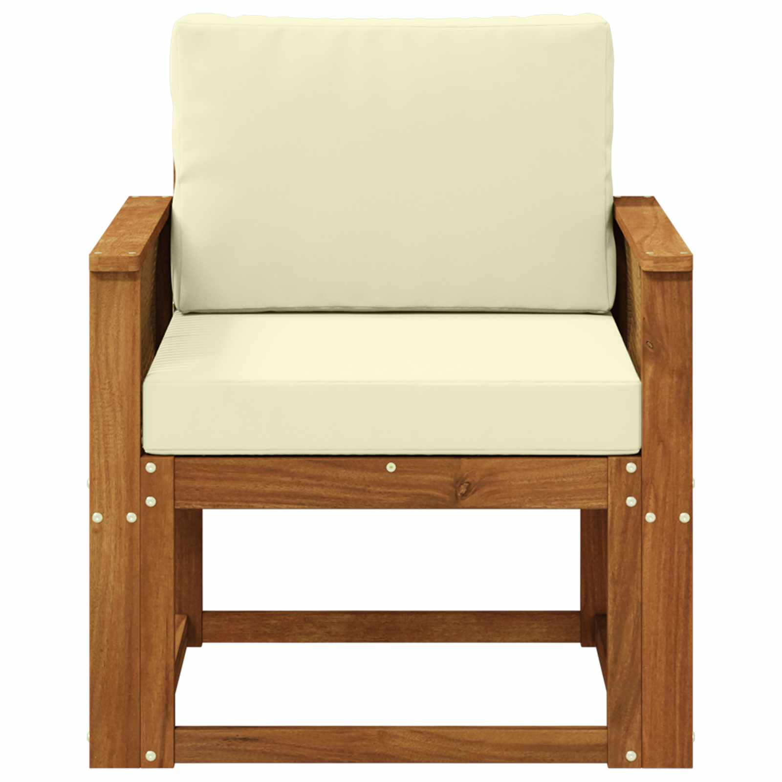 Udendørs Mellem Sofa Massivt Akacietræ Naturfarvet