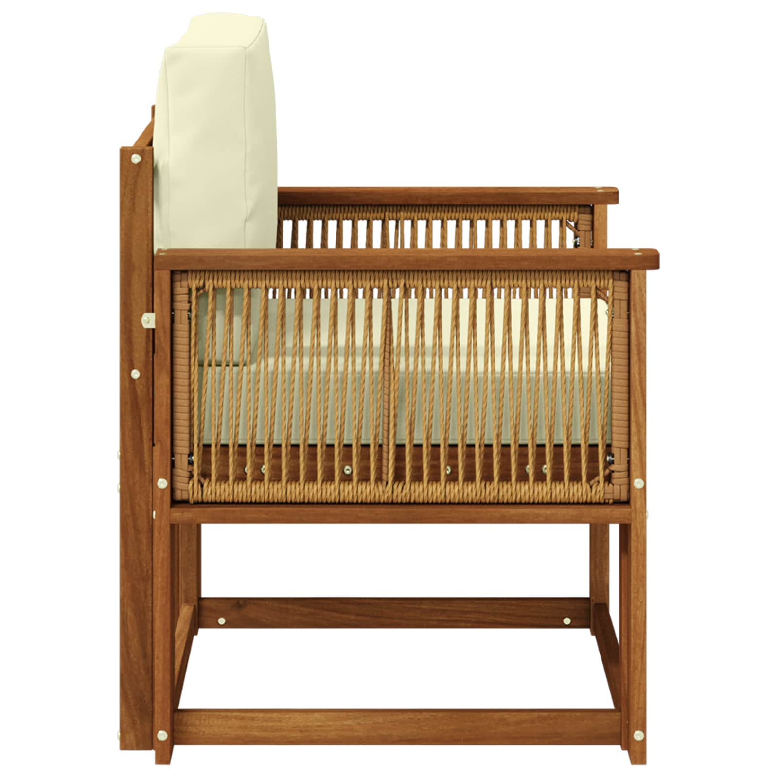 Udendørs Mellem Sofa Massivt Akacietræ Naturfarvet