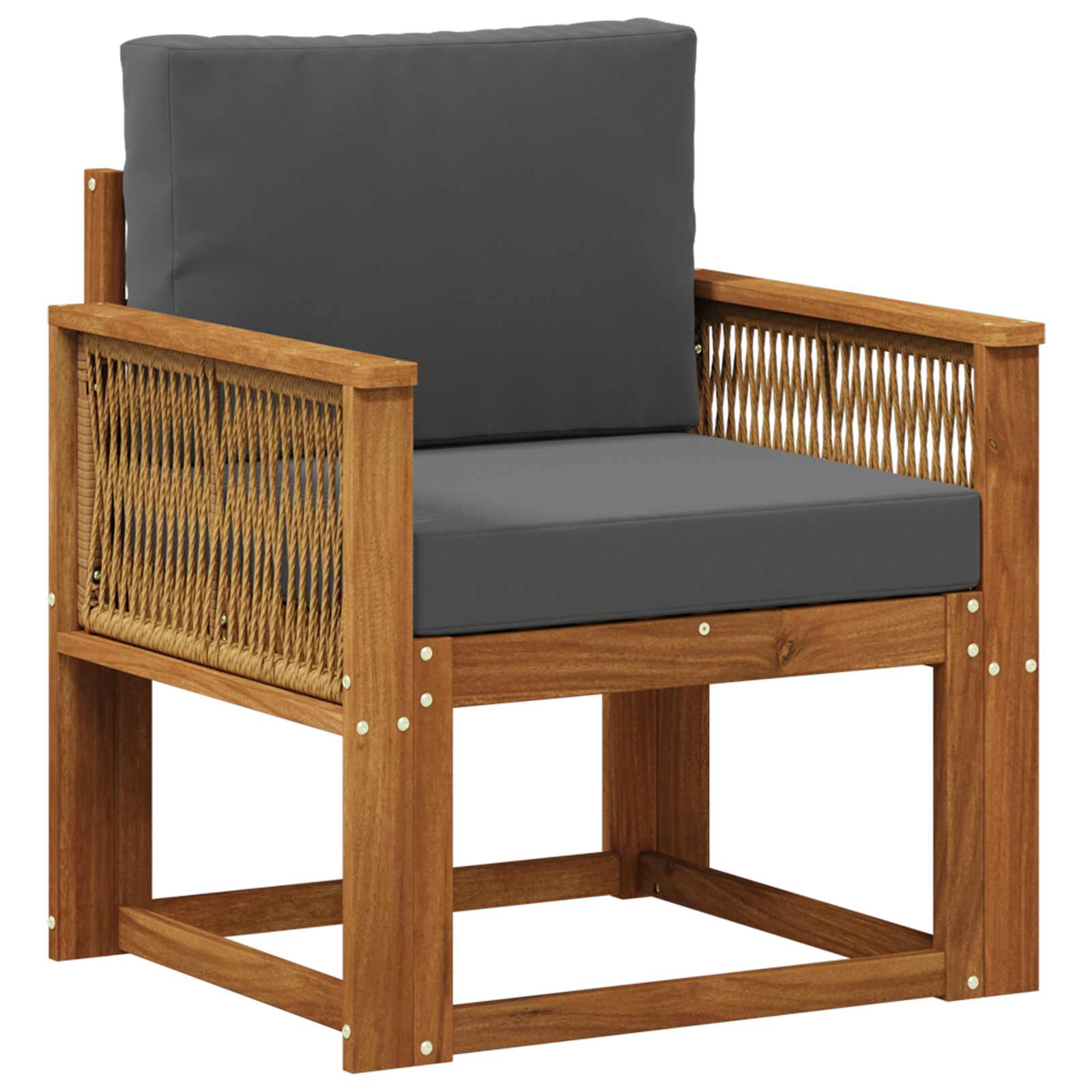 Udendørs Mellem Sofa Massivt Akacietræ Naturfarvet