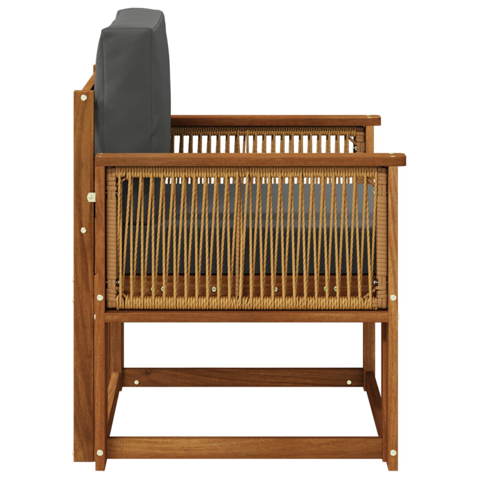 Udendørs Mellem Sofa Massivt Akacietræ Naturfarvet