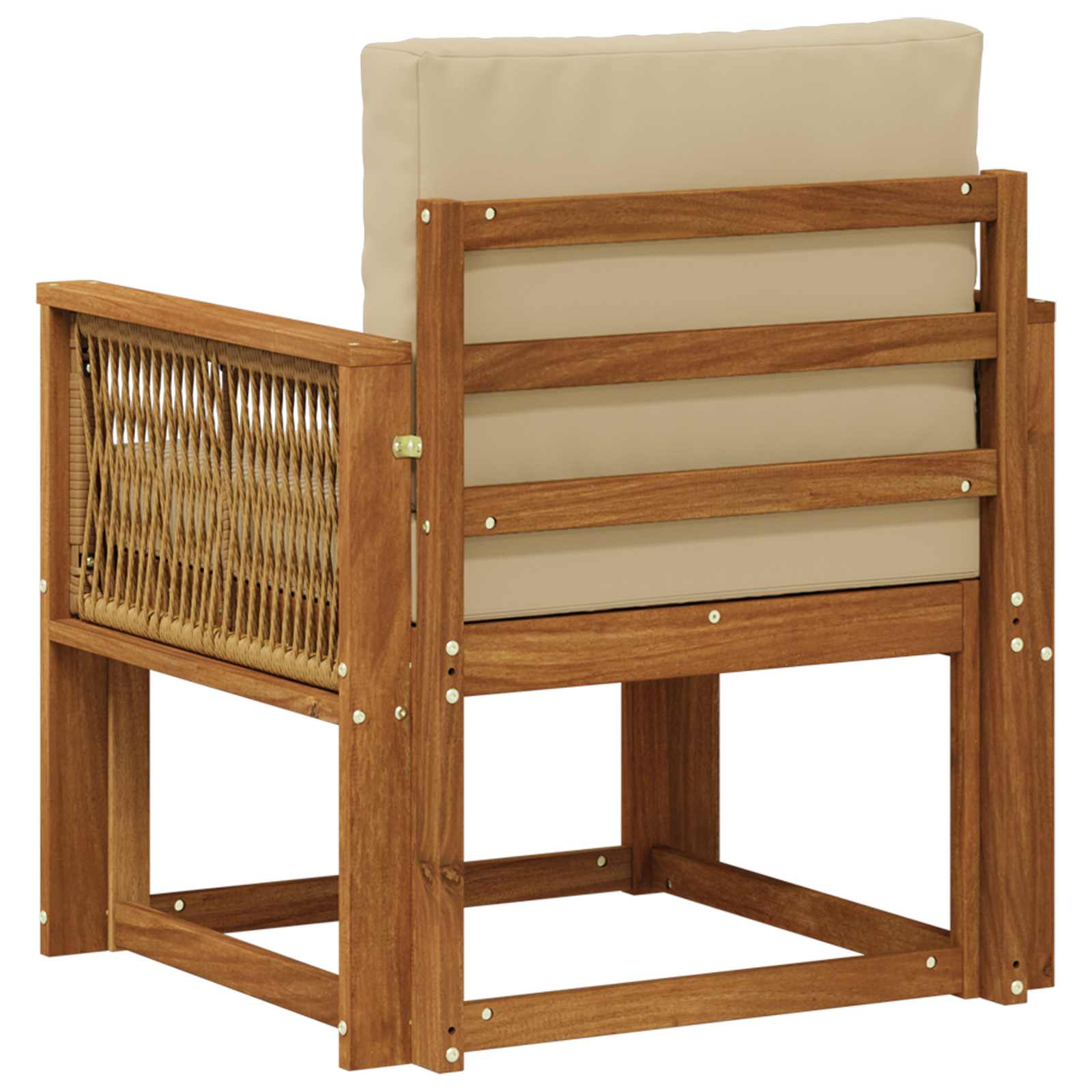 Udendørs Mellem Sofa Massivt Akacietræ Naturfarvet