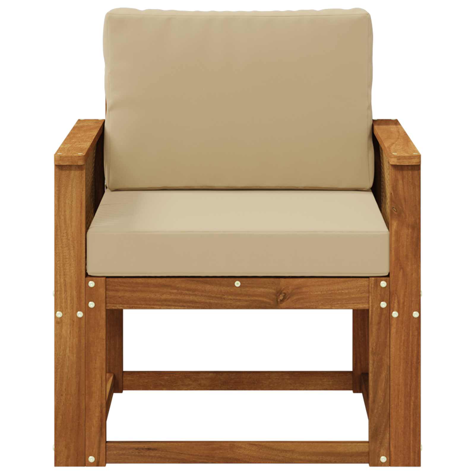Udendørs Mellem Sofa Massivt Akacietræ Naturfarvet