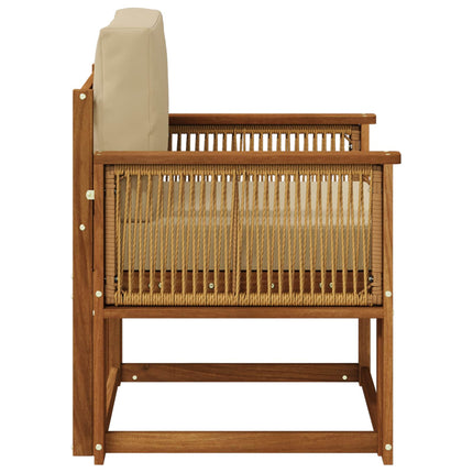 Udendørs Mellem Sofa Massivt Akacietræ Naturfarvet
