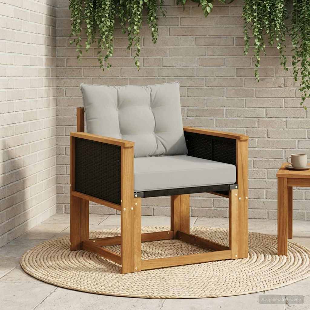 Udendørs Mellem Sofa Massivt Akacietræ Naturfarvet