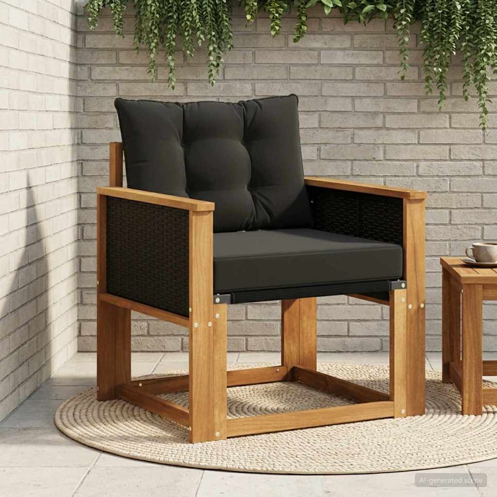Udendørs Mellem Sofa Massivt Akacietræ Naturfarvet