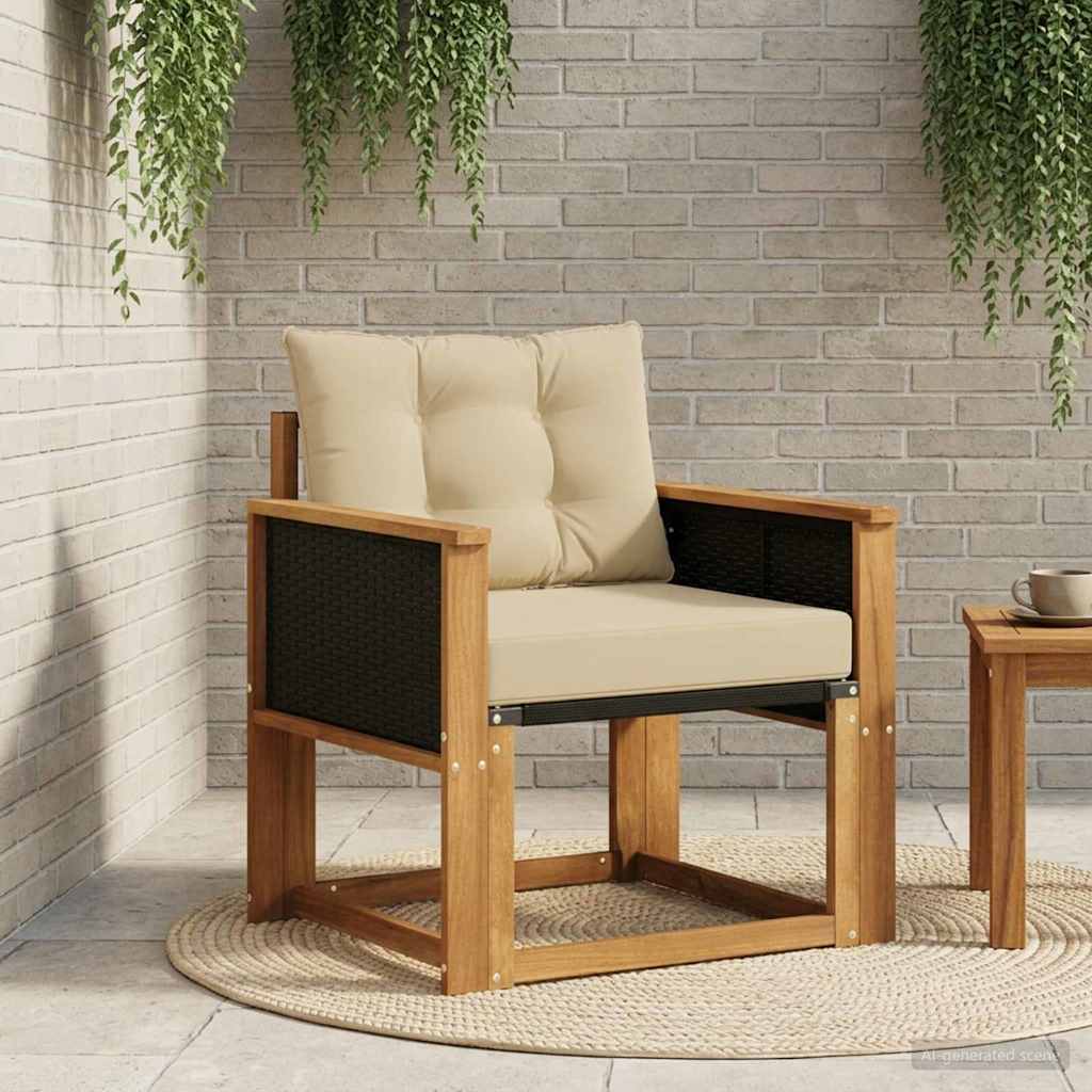 Udendørs Mellem Sofa Massivt Akacietræ Naturfarvet