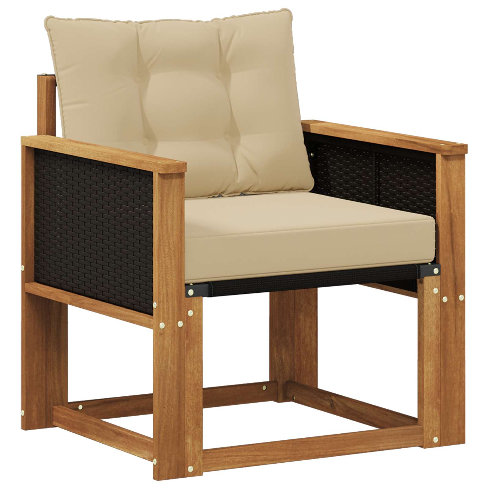 Udendørs Mellem Sofa Massivt Akacietræ Naturfarvet