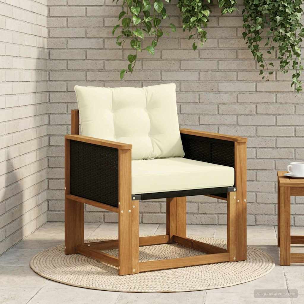 Udendørs Mellem Sofa Massivt Akacietræ Naturfarvet