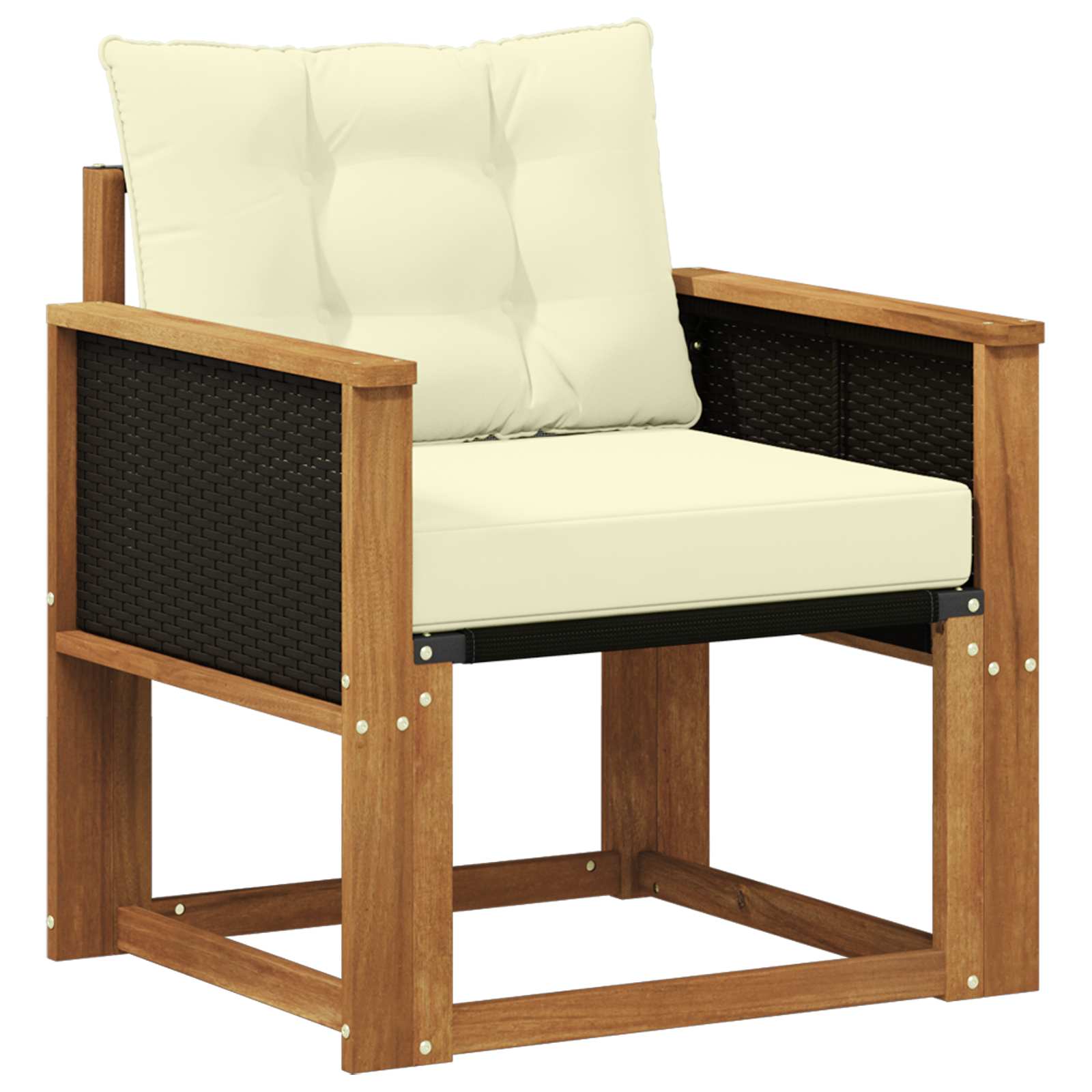 Udendørs Mellem Sofa Massivt Akacietræ Naturfarvet