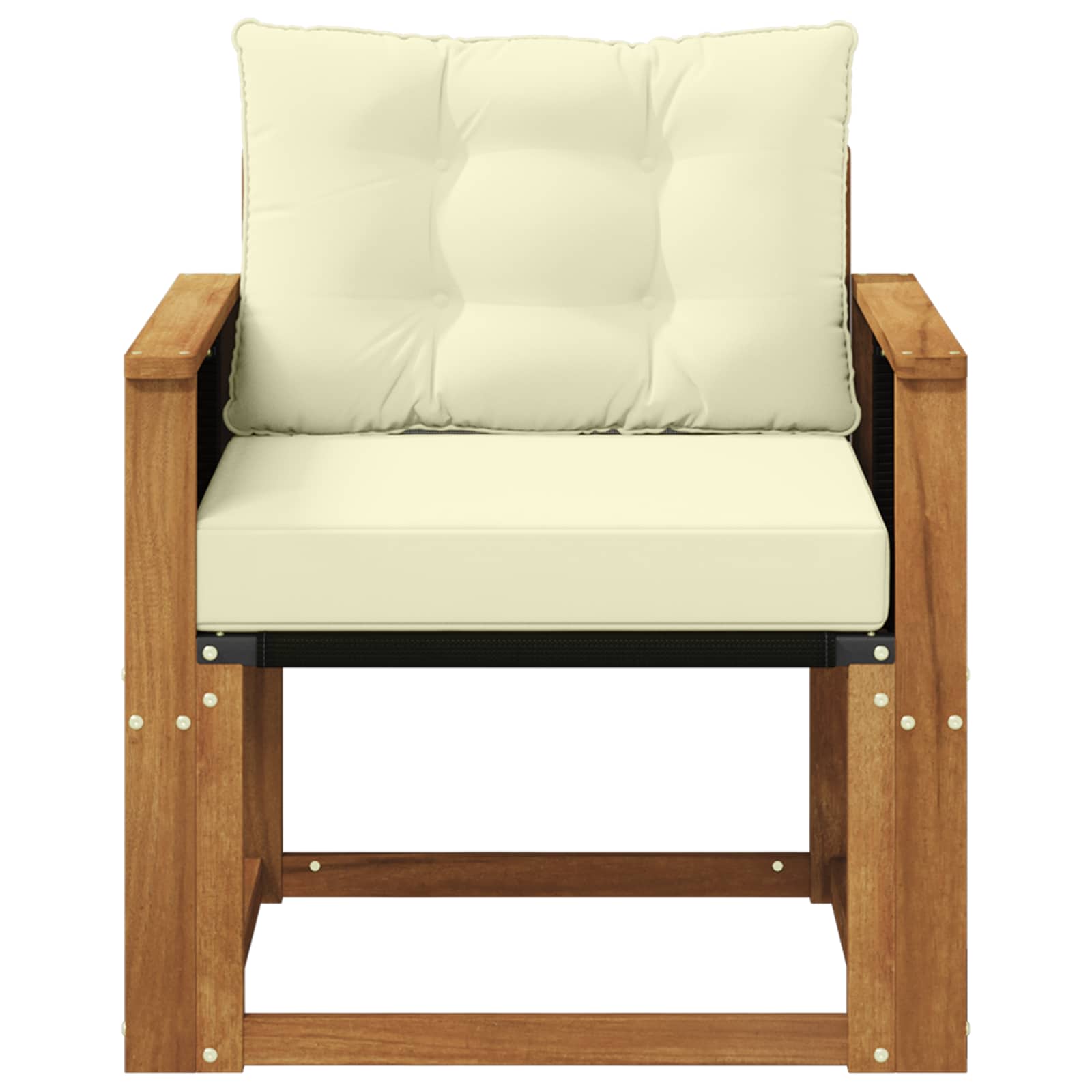Udendørs Mellem Sofa Massivt Akacietræ Naturfarvet