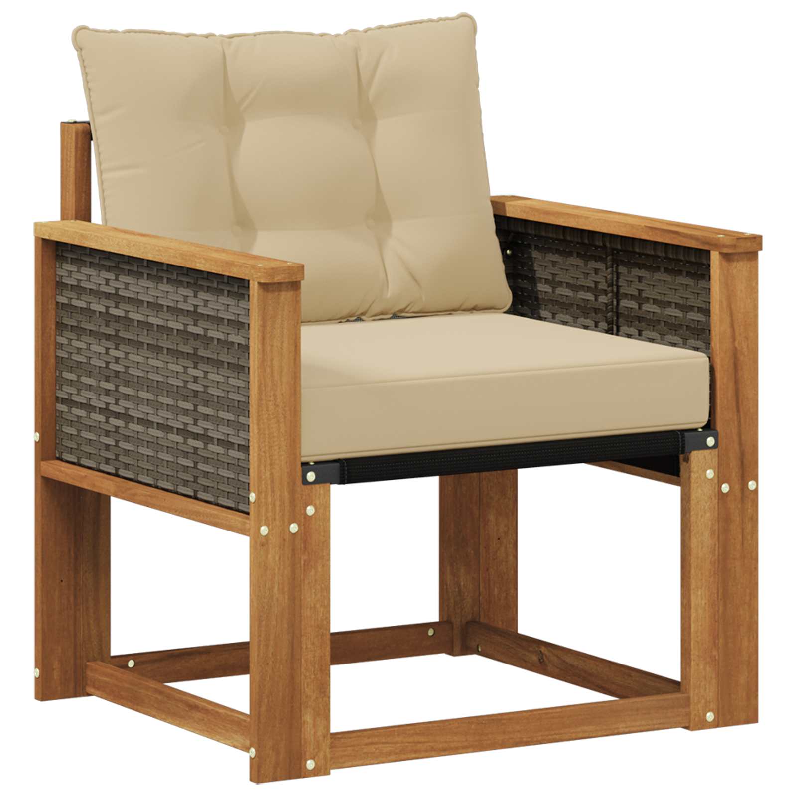 Udendørs Mellem Sofa Massivt Akacietræ Naturfarvet
