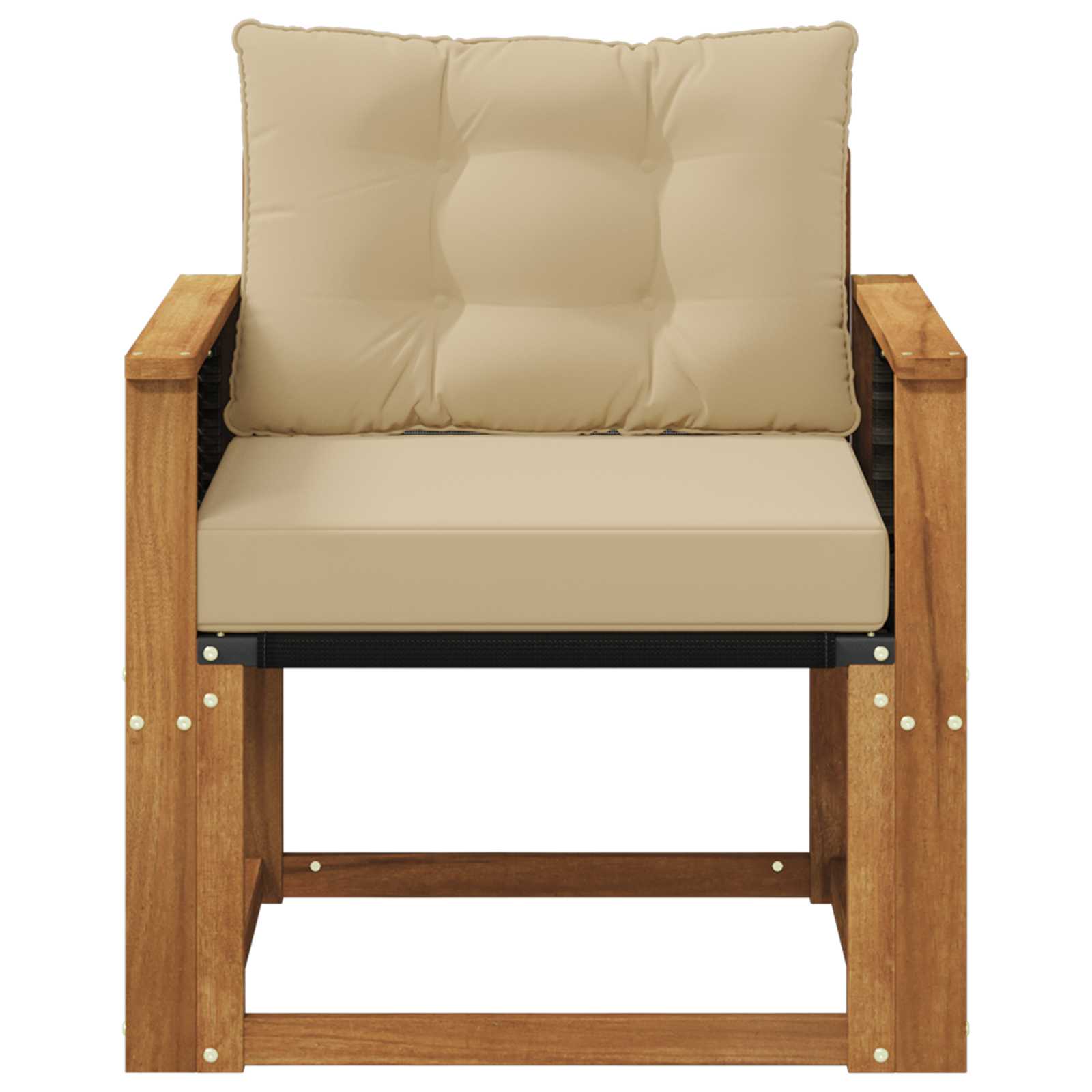 Udendørs Mellem Sofa Massivt Akacietræ Naturfarvet